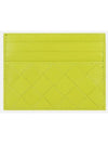 Intrecciato Leather Card Wallet Acid Green - BOTTEGA VENETA - BALAAN 1