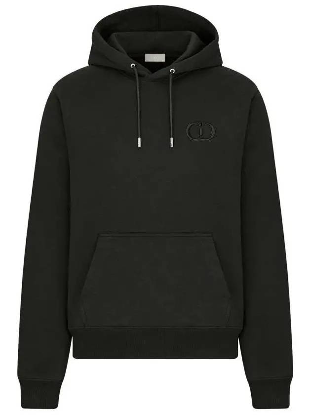 Cd Icon Embroidered Cotton Hoodie Black - DIOR - BALAAN 2