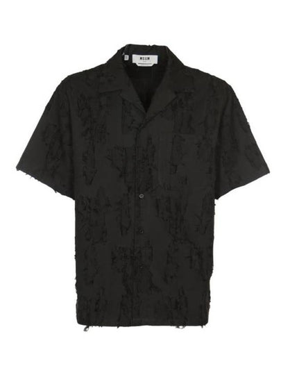 Peel Coupe Bowling Short Sleeve Shirt Black - MSGM - BALAAN 2