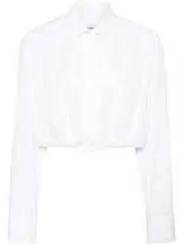 Embroidery Logo Crop Blouse White - MSGM - BALAAN 2