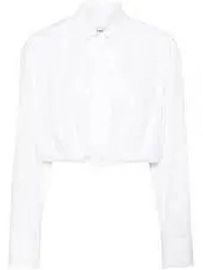 Embroidery Logo Crop Blouse White - MSGM - BALAAN 2