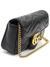 476433 Black Matelasse Chevron GG Marmont Super Mini Chain Cross Bag - GUCCI - BALAAN 3