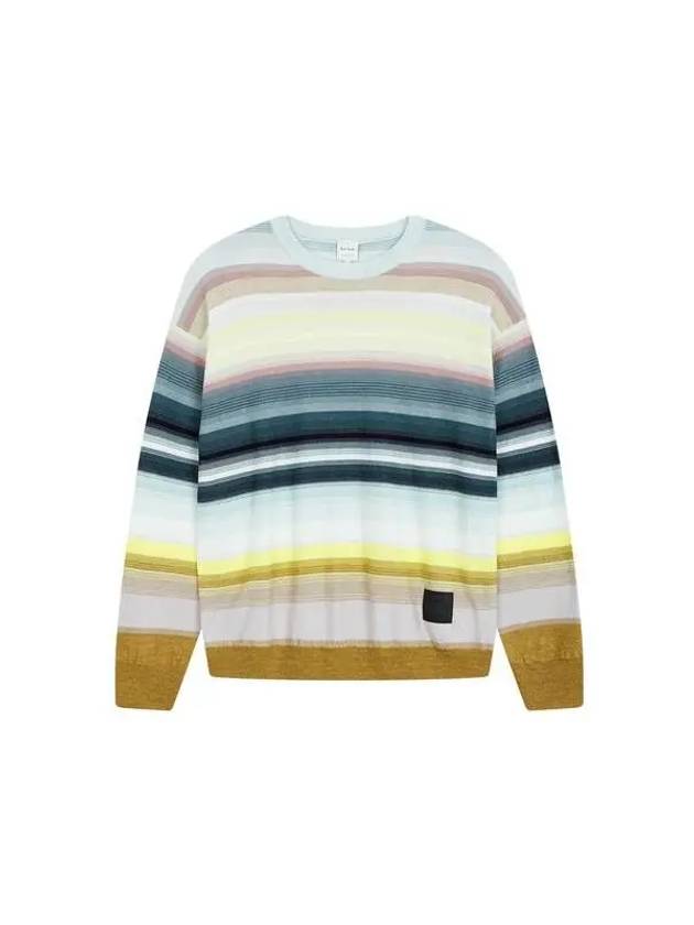 Color combination striped crew neck knit mint 271642 - PAUL SMITH - BALAAN 1