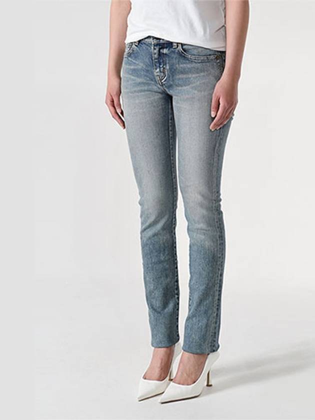 Low Rise Denim Jeans Blue - SAINT LAURENT - BALAAN 3