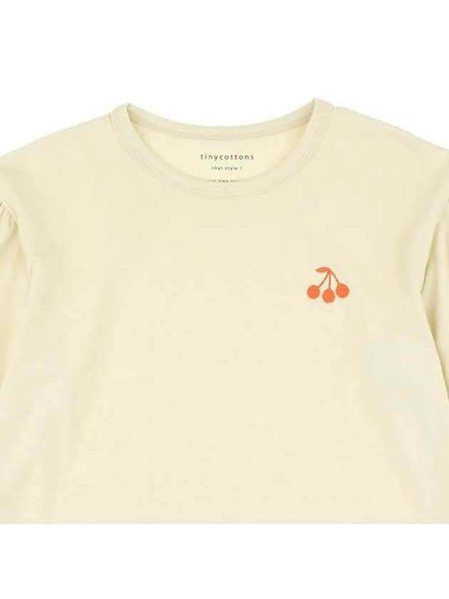 Kids Cherry Embroidery T Shirt Beige AW18 045 003 - TINYCOTTONS - BALAAN 4