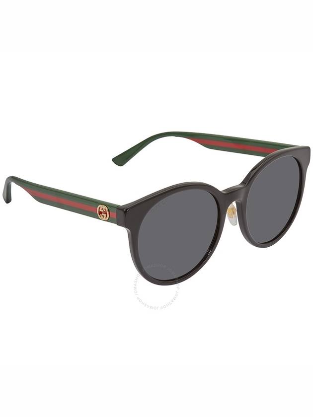 Eyewear Logo Round Asian Fit Sunglasses Black - GUCCI - BALAAN 4