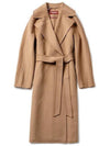 Cles Cashmere Silk Wool Single Coat Camel - MAX MARA - BALAAN 3