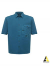 Cotton Popeline Short Sleeve Shirt Blue - CP COMPANY - BALAAN 2