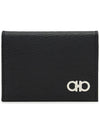 Salvatore Revival Gancini Bicolor Card Wallet Black - SALVATORE FERRAGAMO - BALAAN 3