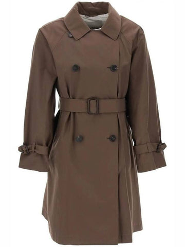 Titrench Belted Trench Coat Brown - MAX MARA - BALAAN 1