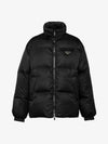 Medium-Length Re-Nylon Down Padded Jacket Black - PRADA - BALAAN 1