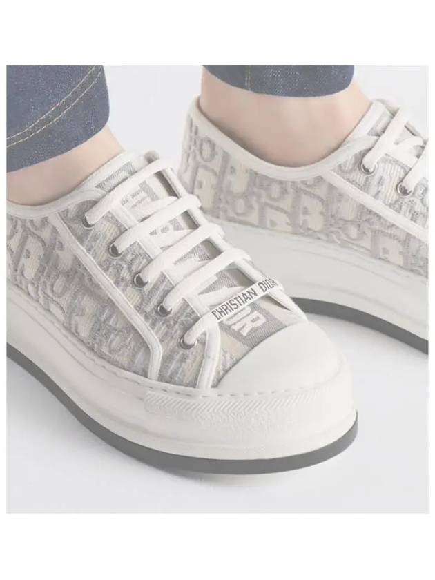 Walk'n' Platform Oblique Embroidered Low Top Sneakers Grey - DIOR - BALAAN 4