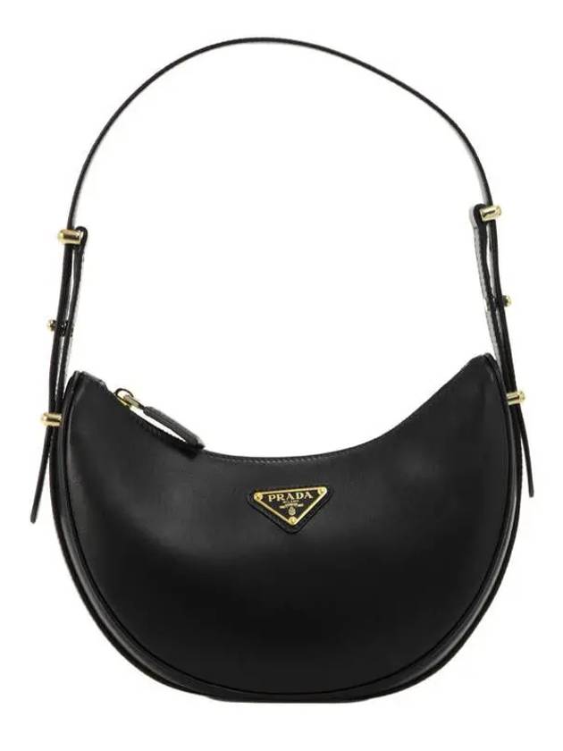 Arque Leather Shoulder Bag Black - PRADA - BALAAN 2