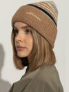 Logo Striped Wool Beanie Brown Women s - GANNI - BALAAN 7