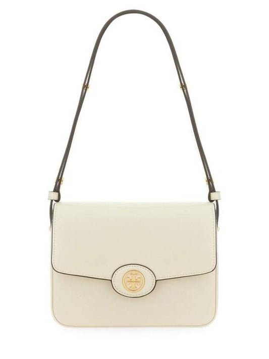 Robinson Spazzolato Convertible Logo Shoulder Bag White - TORY BURCH - BALAAN 1