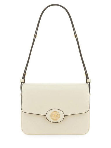 Robinson Spazzolato Convertible Logo Shoulder Bag White - TORY BURCH - BALAAN 1