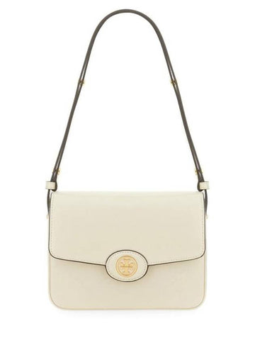 Robinson Spazzolato Convertible Logo Shoulder Bag White - TORY BURCH - BALAAN 1