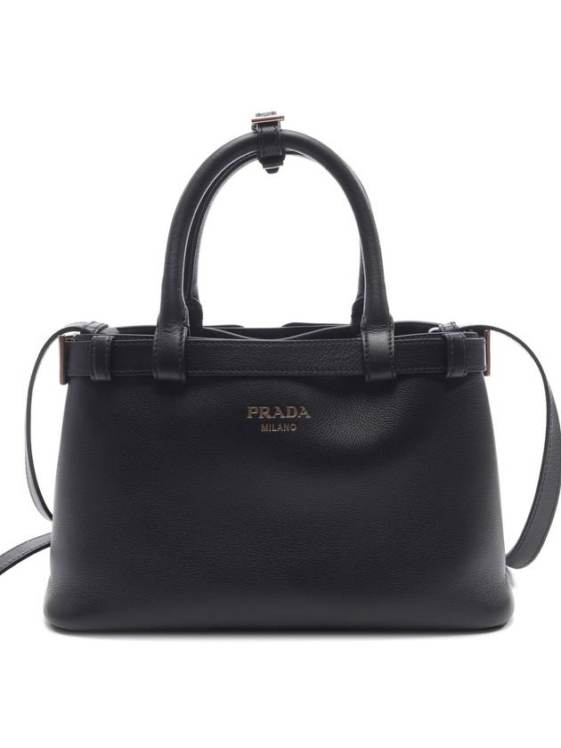 small leather handbag with belt black 1BA4182CYSF0002VOOO - PRADA - BALAAN 3