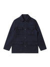 Cashmere 100 Out Pocket Jumper Jacket Navy - SOLEW - BALAAN 2