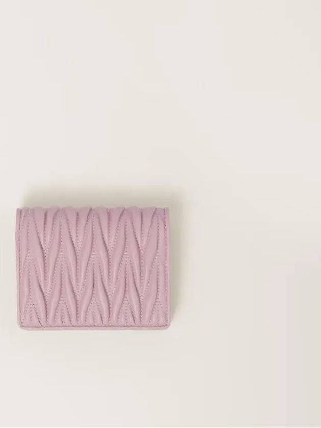 Matelasse Leather Half Wallet Alabaster Pink - MIU MIU - BALAAN 4