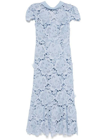 Self-Portrait Lace Midi Dress With Contrasting Collar - SELF PORTRAIT - BALAAN 1