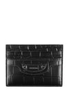 Neo Classic Crocodile Effect Card Wallet Black - BALENCIAGA - BALAAN 2