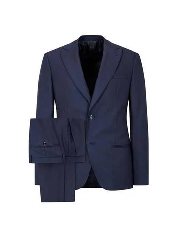 Men s Herringbone Pattern Wool Suit Navy - GIORGIO ARMANI - BALAAN 1