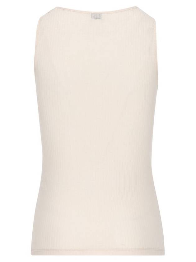 Cassandre Embroidered Logo Wool Sleeveless White - SAINT LAURENT - BALAAN 3