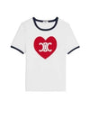 Heart Jersey Short Sleeve T-Shirt Off White - CELINE - BALAAN 2