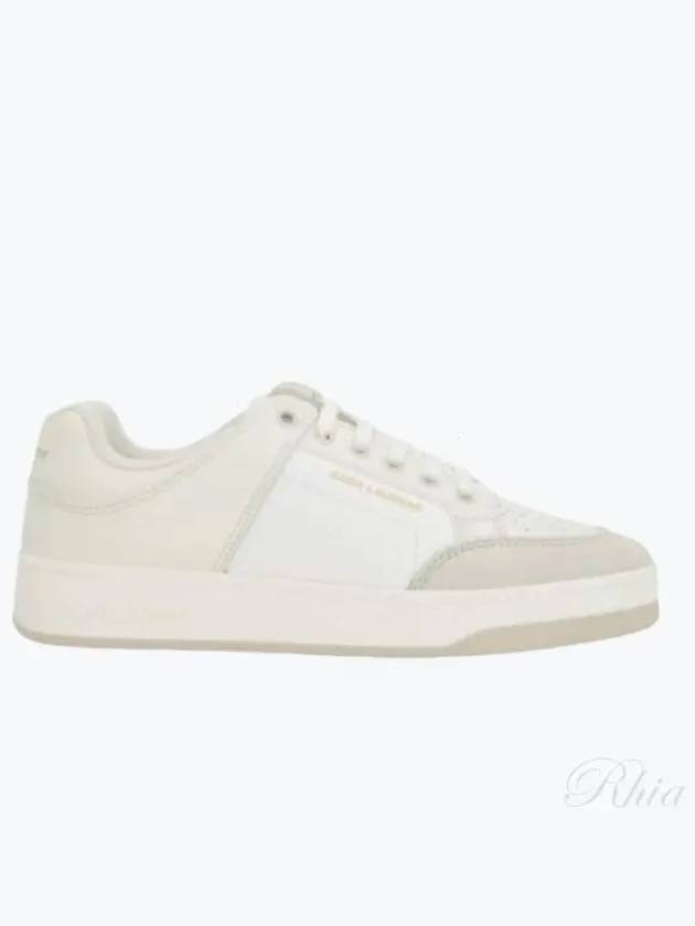 Logo Print Low Top Sneakers White - SAINT LAURENT - BALAAN 2