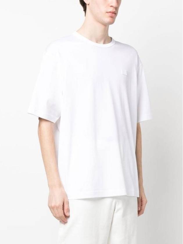 Logo Patch Cotton Short Sleeve T-Shirt White - ACNE STUDIOS - BALAAN 3