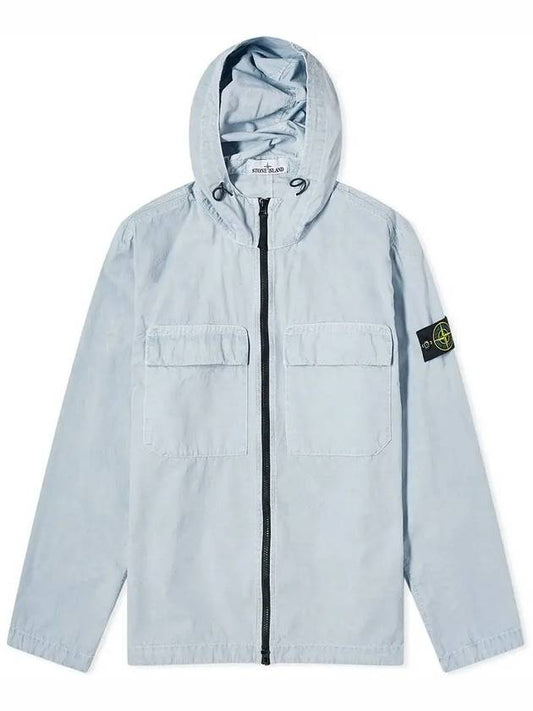 Wappen Old Effect Hooded Jacket Light Blue - STONE ISLAND - BALAAN 2