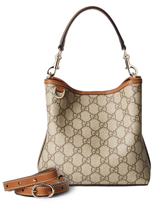 GG Emblem Mini Bucket Bag Beige Beige Dark Brown - GUCCI - BALAAN 5