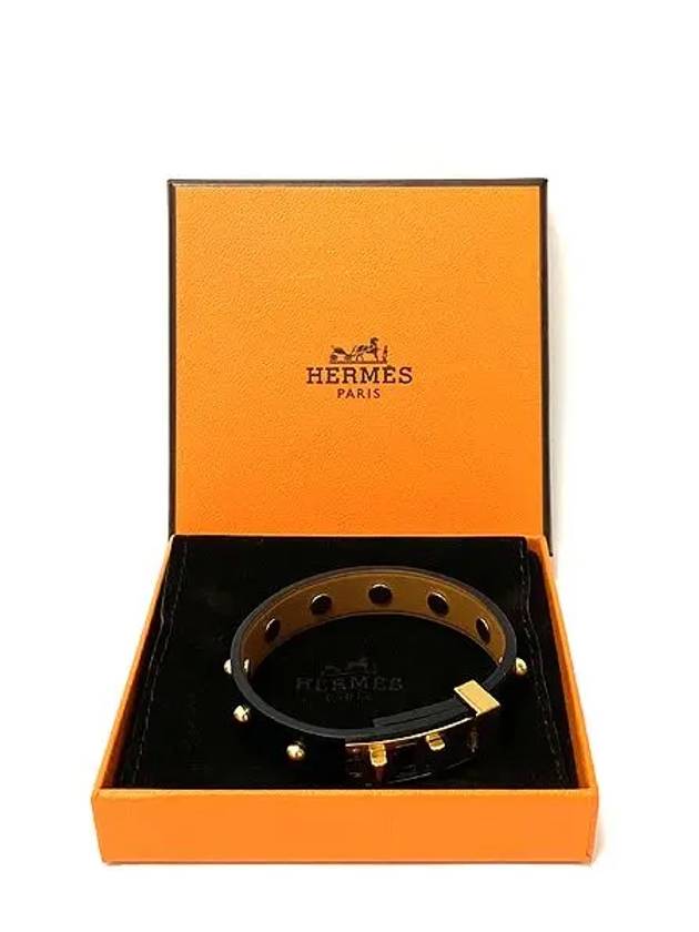 MINI DOG black gold studded bracelet - HERMES - BALAAN 4