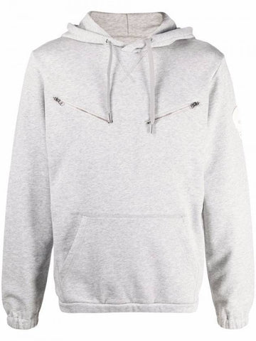 zip-up detail cotton hood gray - ALEXANDER MCQUEEN - BALAAN 1