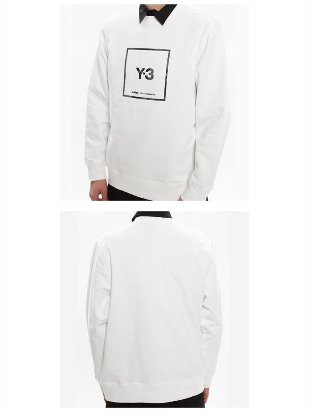 Reflative Square Logo Crew Neck Sweatshirt White - Y-3 - BALAAN 6