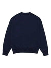 Logo Crew Neck Cotton Sweatshirt Navy - SPORTY & RICH - BALAAN 3