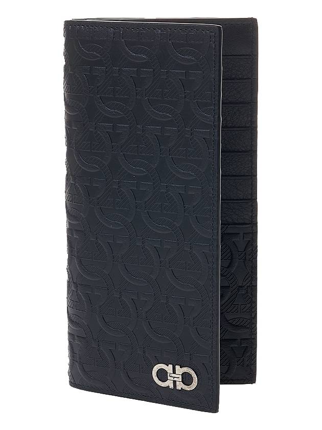 Gancini Monogram Long Wallet Black - SALVATORE FERRAGAMO - BALAAN 2