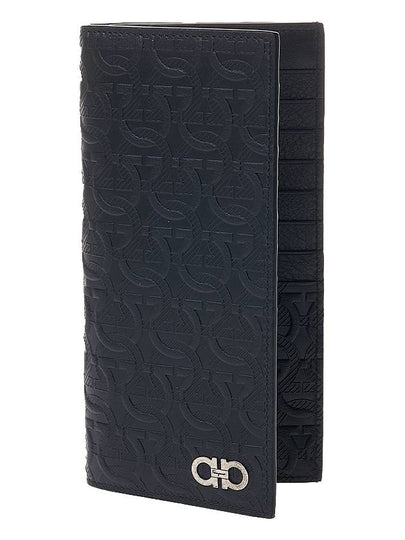 Gancini Monogram Long Wallet Black - SALVATORE FERRAGAMO - BALAAN 2