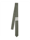 4 Bar Silk Knit Tie Dark Green - THOM BROWNE - BALAAN 1