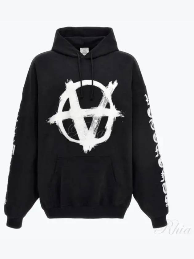 24 Anarchy Logo Hoodie UE64HD700BW - VETEMENTS - BALAAN 1