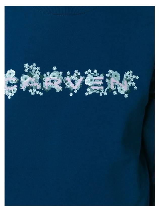 Carvin flower logo sweatshirt navy blue 737TS23 - CARVEN - BALAAN 4