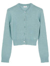 Triomphe Cardigan In Cashmere And Silk Pale Blue - CELINE - BALAAN 2