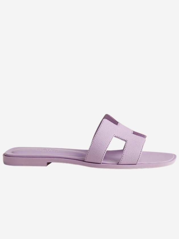 Oran Leather Sandals Purple - HERMES - BALAAN 3