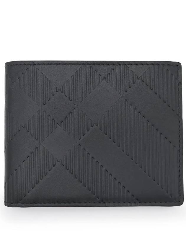 Embossed Check Slim Half Wallet Black - BURBERRY - BALAAN 2