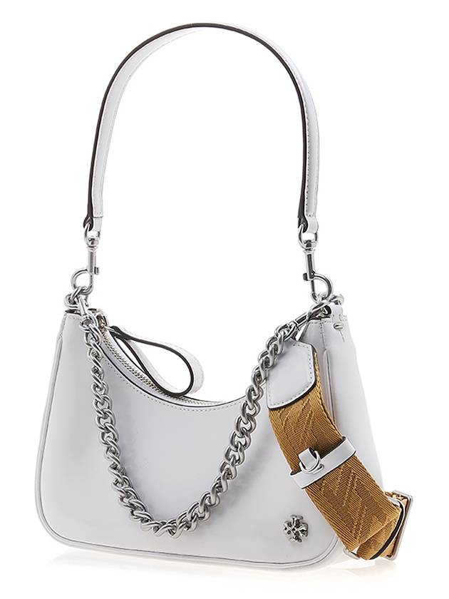 Mercer Chain Spazzolato Crescent Shoulder Bag White - TORY BURCH - BALAAN 3