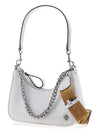 Mercer Chain Spazzolato Crescent Shoulder Bag White - TORY BURCH - BALAAN 3