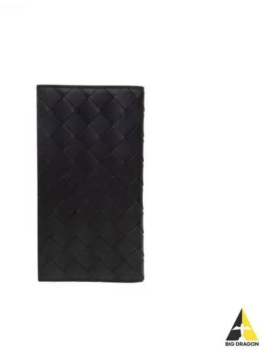 Intrecciato Leather Slim Long Wallet Black - BOTTEGA VENETA - BALAAN 2