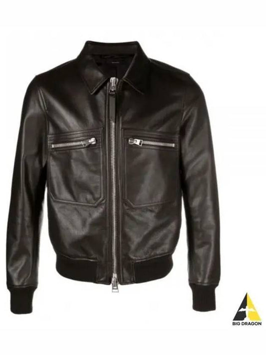 Grain Leather Jacket Brown - TOM FORD - BALAAN 2