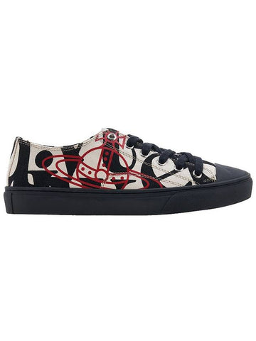 logo print plimsoll low-top sneakers black - VIVIENNE WESTWOOD - BALAAN.